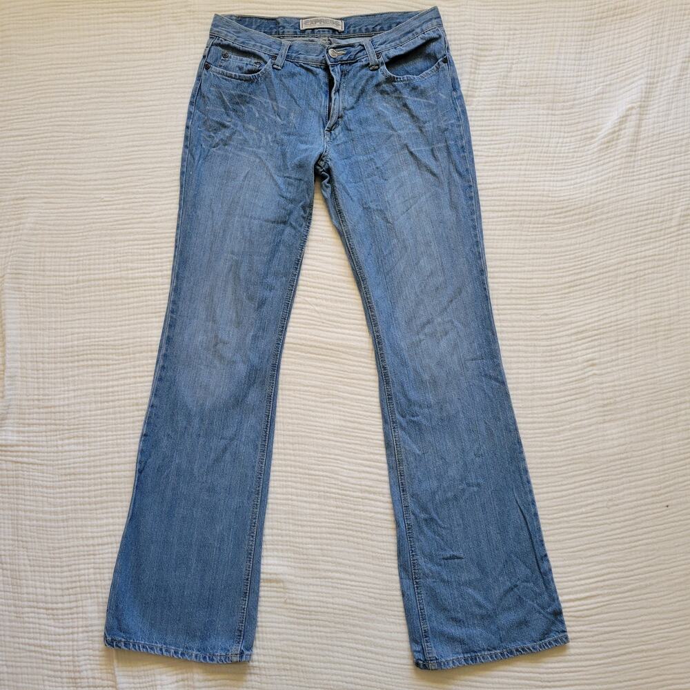 Y2K Express Womens 8 Low Rise Bootcut Jeans Medium Light Wash Western Cyber